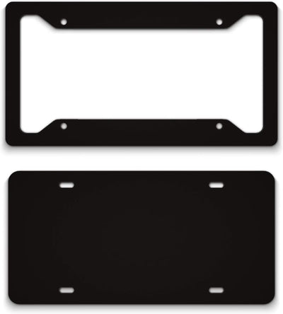 Blank License Plate and  Blank License Plate Frames ready for personalization.