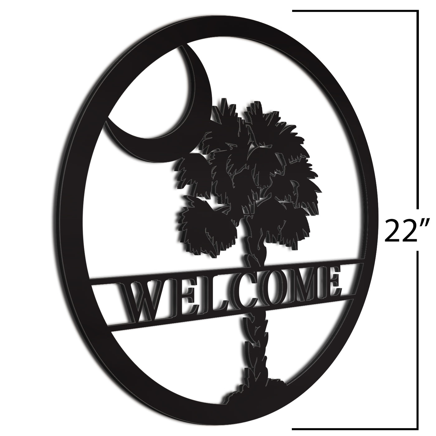 Palmetto Welcome Sign Black 22 Inch