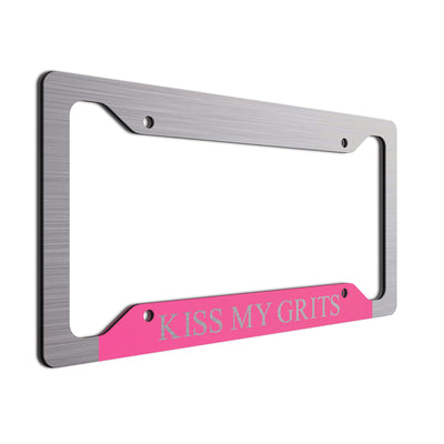 Kiss My Grits License Plate Frame| Fun Vanity Plate Frame