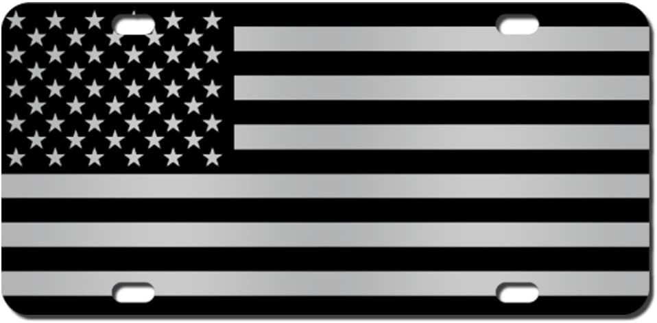 American Flag License Plate Brush Black