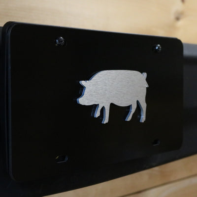 #-D Pig/Hog License Plate 