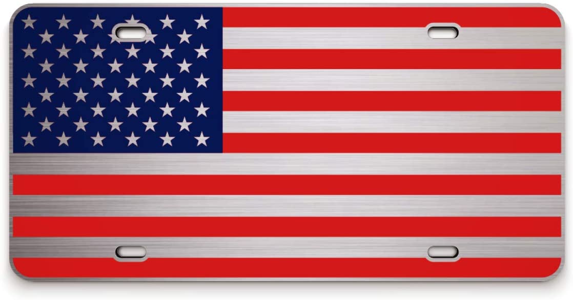 American Flag License Plate Brush Full Color