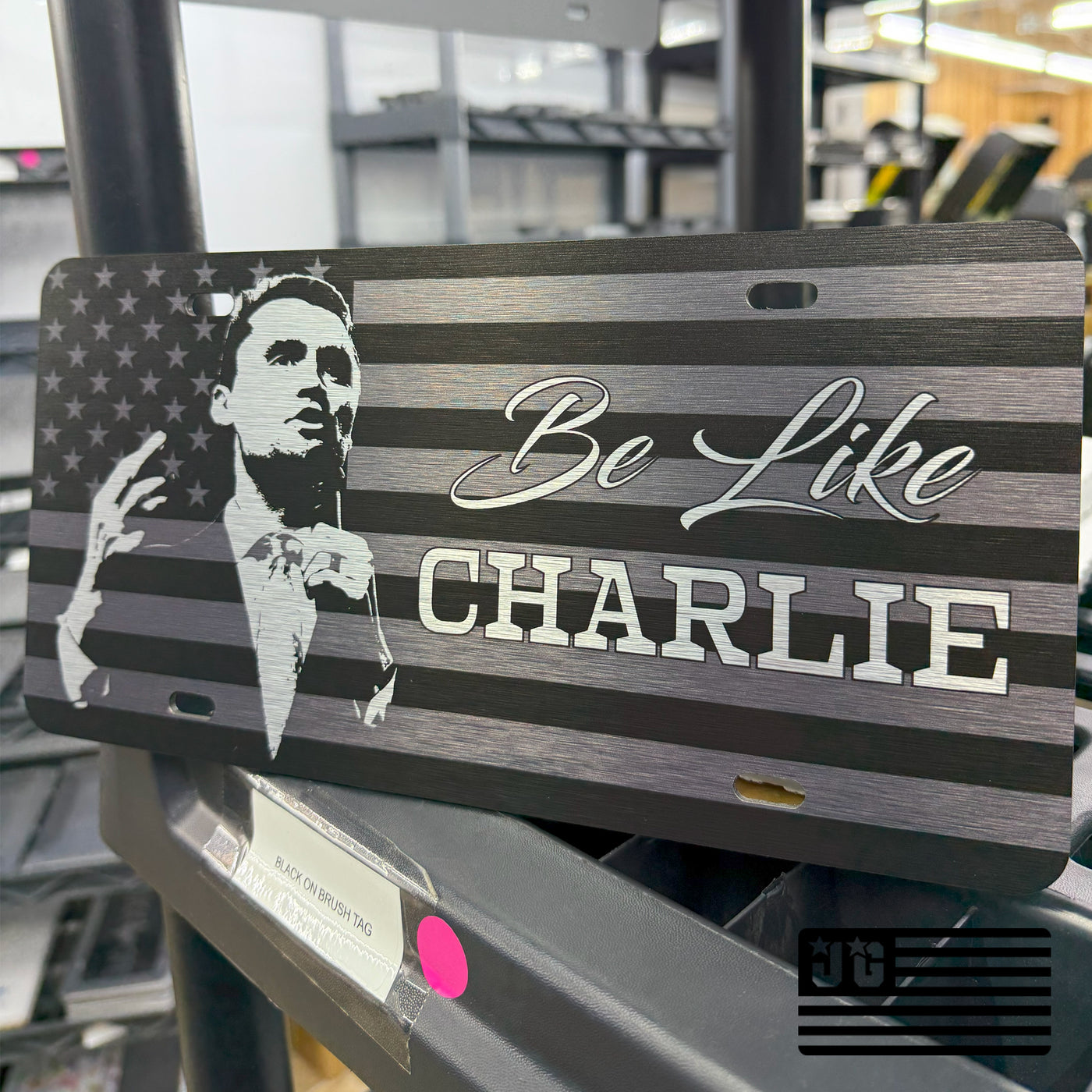 Charlie Kirk American Flag License Plate American Made Universal Fit