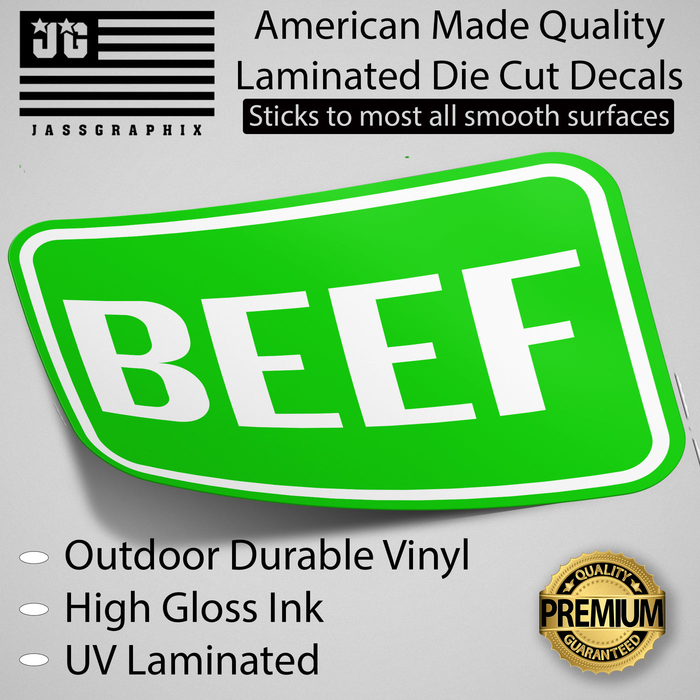 Beef Decal Pack of 4 Stickers