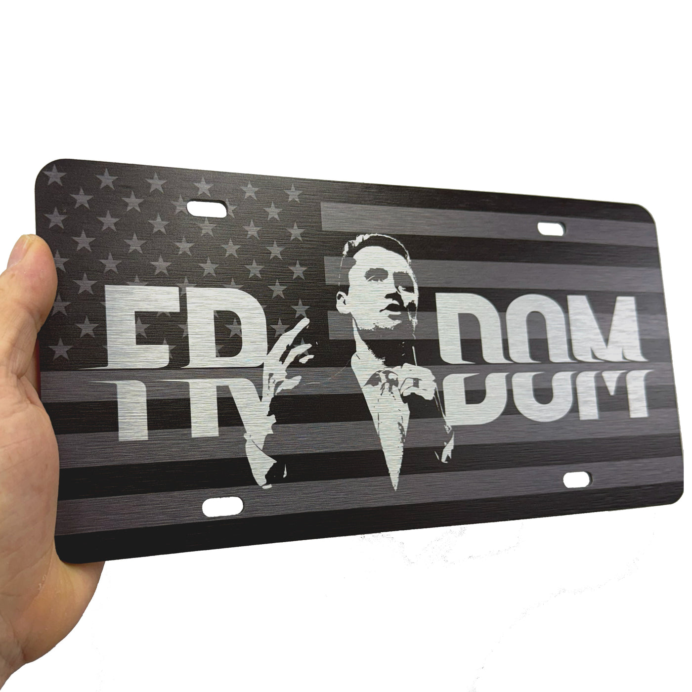 Charlie Kirk American Flag License Plate American Made Universal Fit