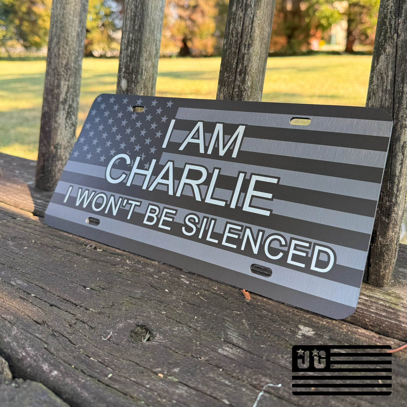 Charlie Kirk American Flag License Plate American Made Universal Fit
