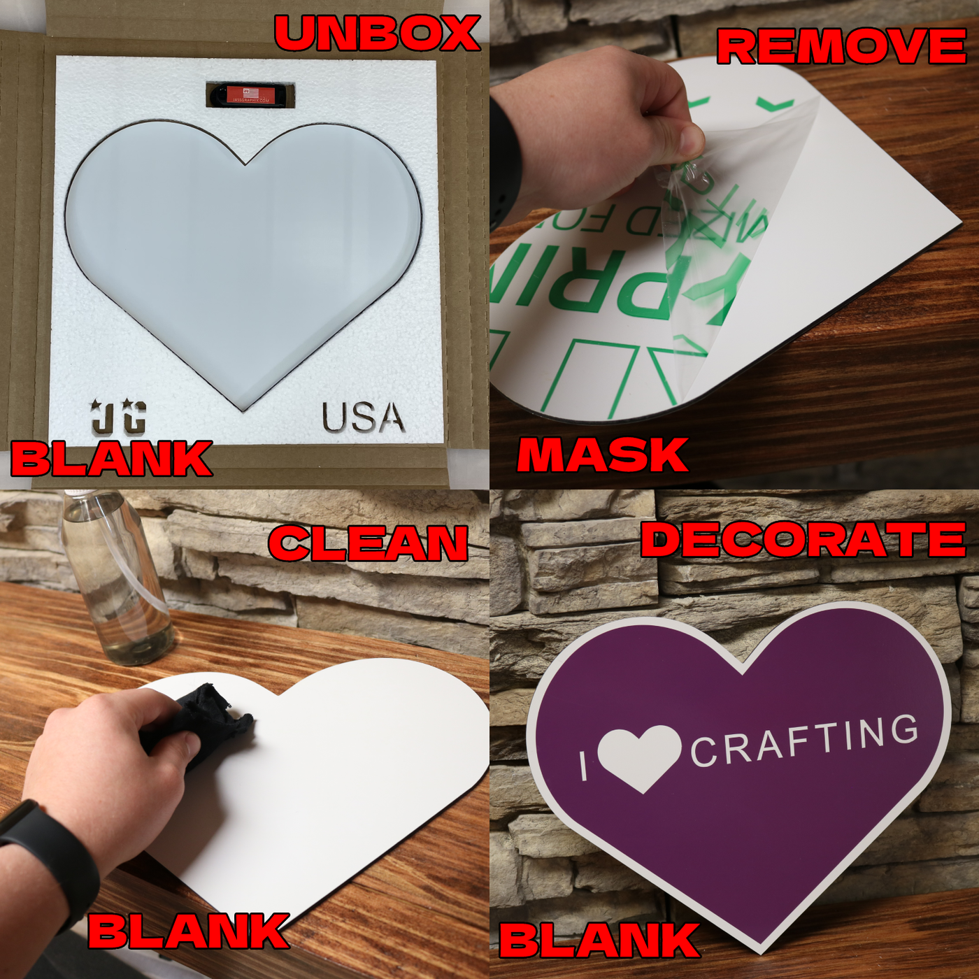 Customizable Heart SVG Bundle with Aluminum Heart Sign Blank & SVG Vinyl Cut File Included - Made in the USA for DIY, Crafters, Sign Making Bundle