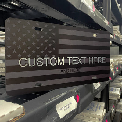 Personalized Tactical American Flag License Plate - Custom Made In the USA