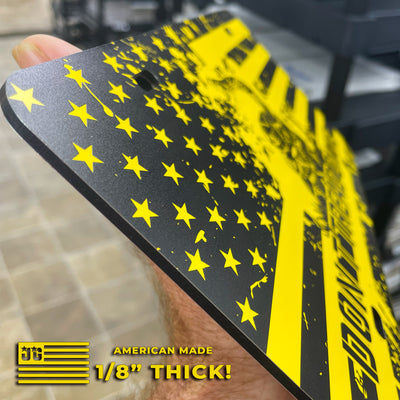 Don't Tread On Me License Plate - American Flag & Gadsden Snake Design
