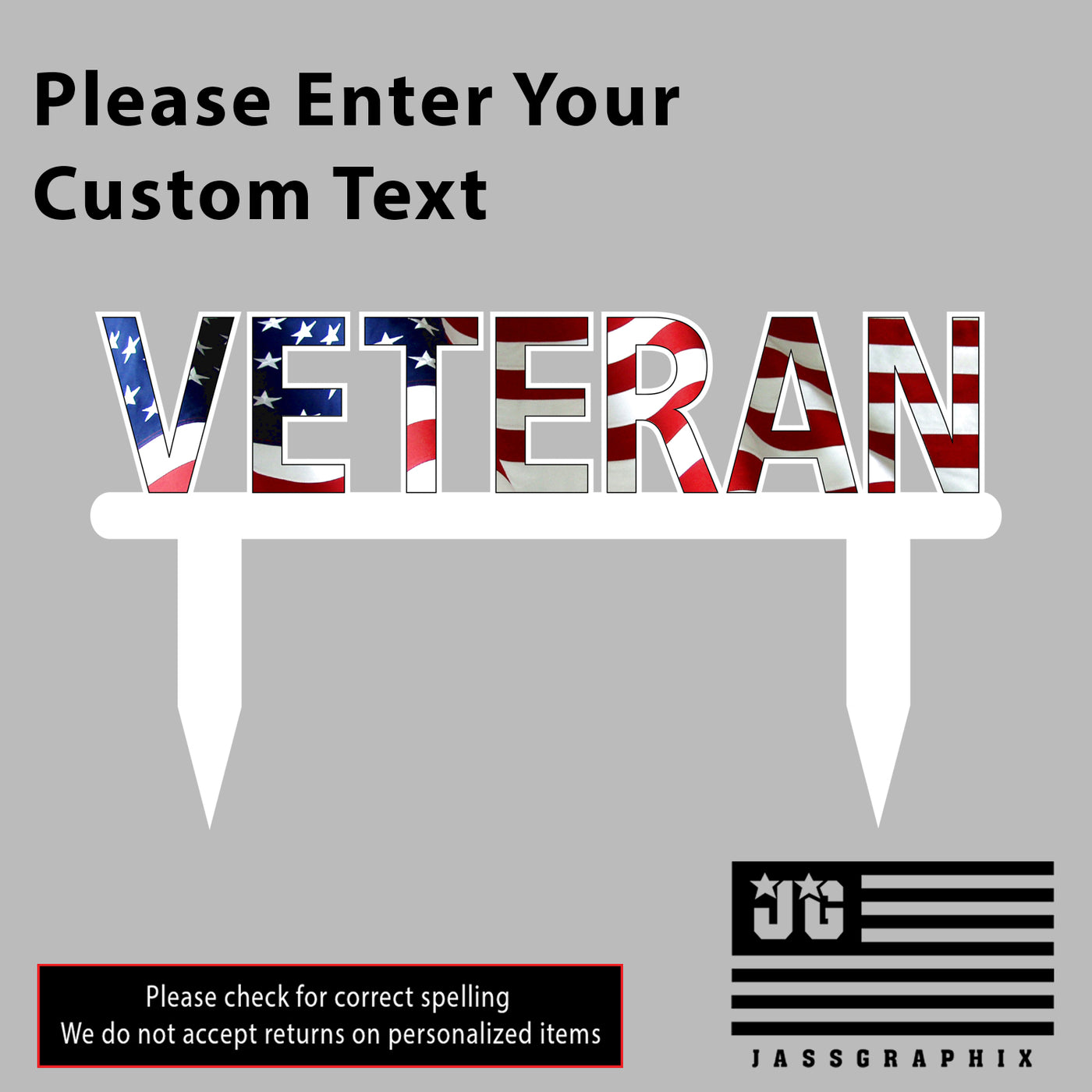 Personalized Aluminum Veteran Yard Signs for Veterans Day - Custom Veteran Gift- American Flag Outdoor Decor