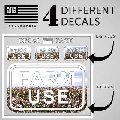 Farm Use Decal Pack of 4 Stickers