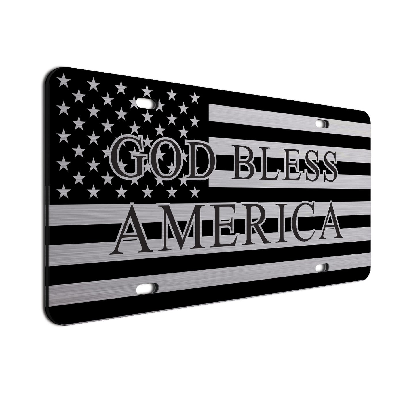 God Bless America License Plate | Weather Resistant | Made in the USA| Precision-Crafted | Universal 6" x 12" Size with Installation Slots