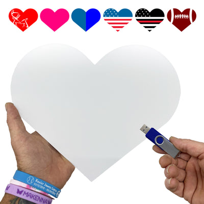Customizable Heart SVG Bundle with Aluminum Heart Sign Blank & SVG Vinyl Cut File Included - Made in the USA for DIY, Crafters, Sign Making Bundle