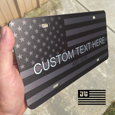 Personalized Tactical American Flag License Plate - Custom Made In the USA
