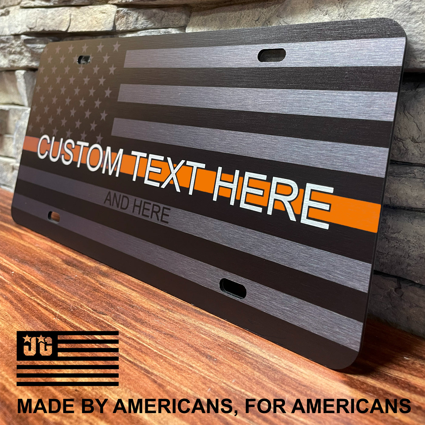 Amel Black & White American Flag License Plate - 1776 Army Liberty 4x4 Freedom USA Decoration