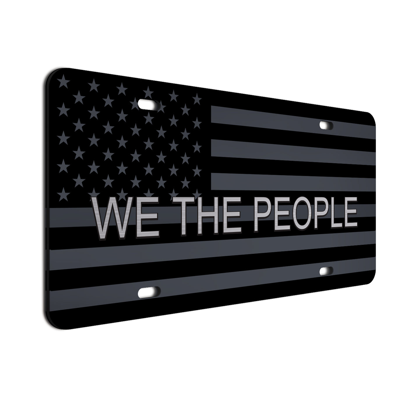 We the People License Plate | Weather Resistant | Made in the USA | Precision-Crafted | Universal 6" x 12" Size with Installation Slots