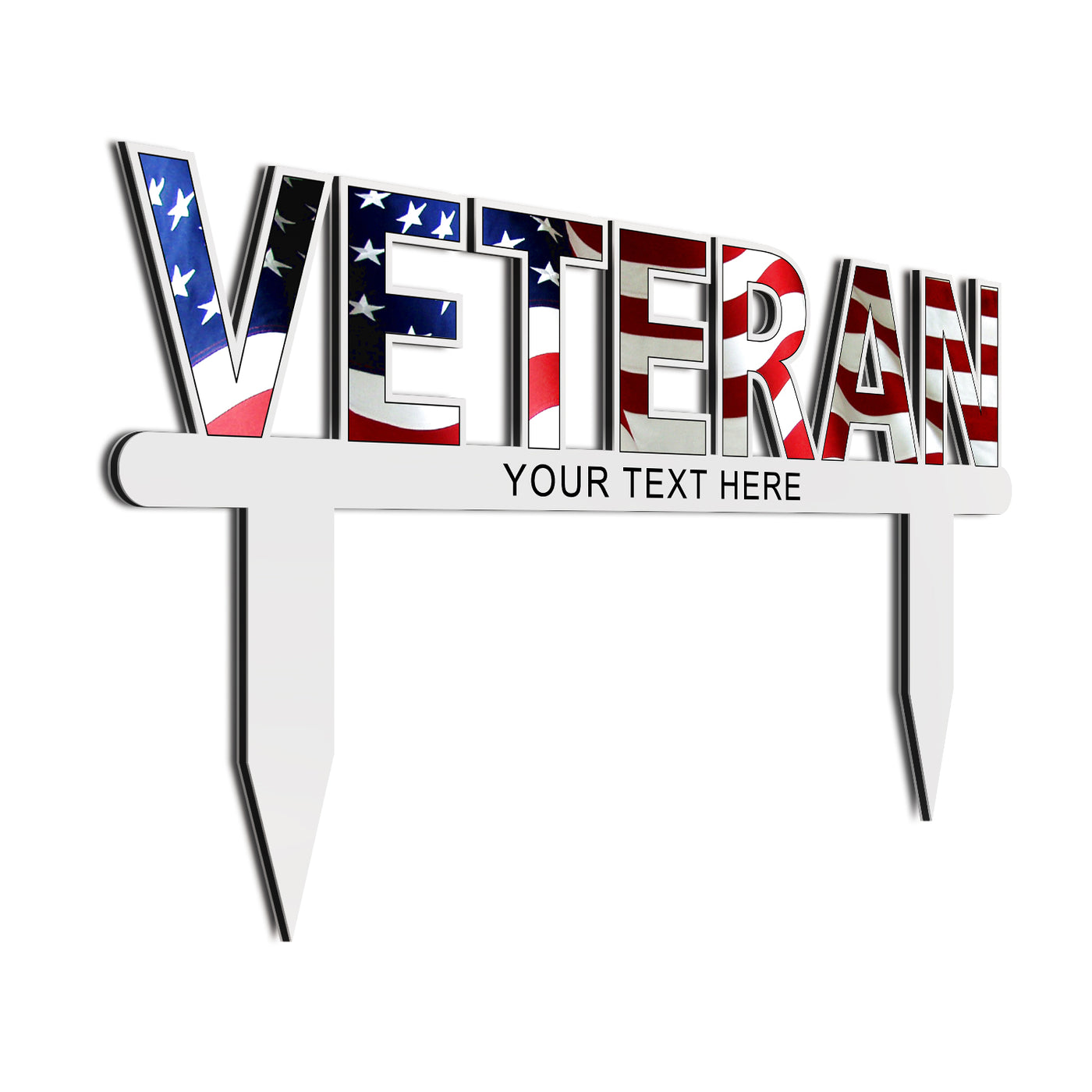 Personalized Aluminum Veteran Yard Signs for Veterans Day - Custom Veteran Gift- American Flag Outdoor Decor