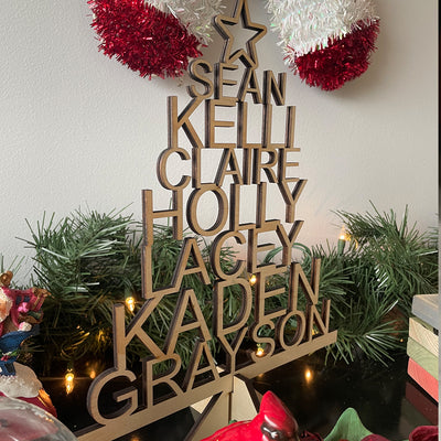 Personalized Christmas Tree Family Name Custom Christmas Decor