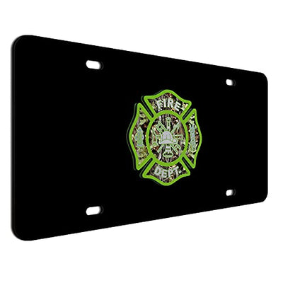 3D Firefigher License Plate Lime
