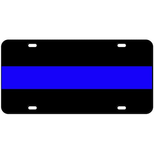 Reflective Thin Blue Line License Plate 