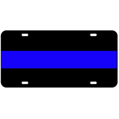 Reflective Thin Blue Line License Plate 