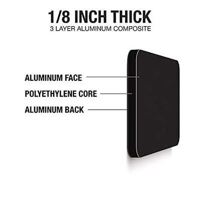 1/8 Inch thick 3 layer aluminum composite.
