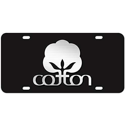 3D Cotton License Plate Black
