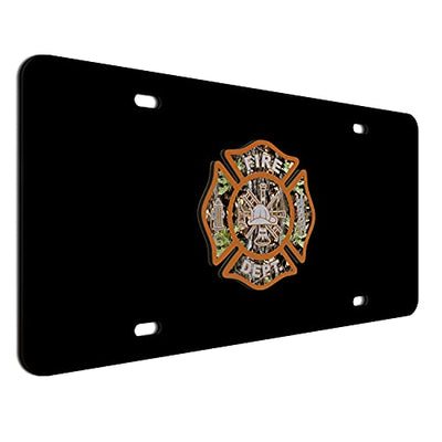 3D Firefigher License Plate Orange