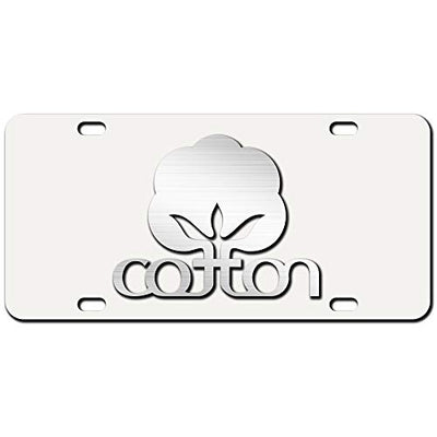 3D Cotton License Plate White