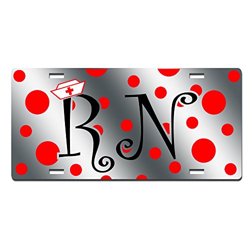 RN Polka Dot Nurse License Plate