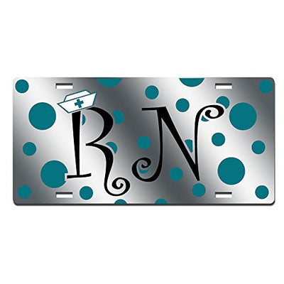 RN Polka Dot Nurse License Plate