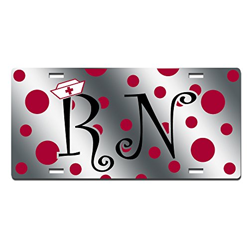 RN Polka Dot Nurse License Plate