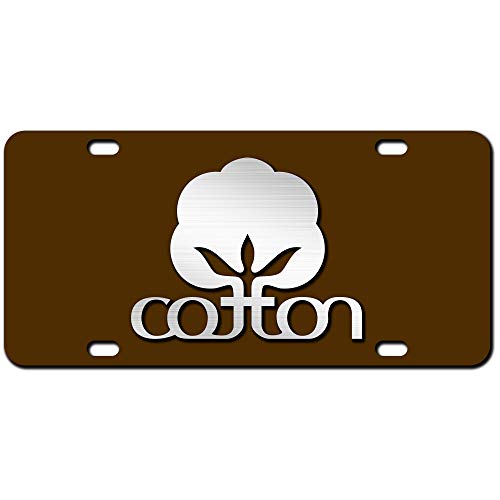3D Cotton License Plate Brown