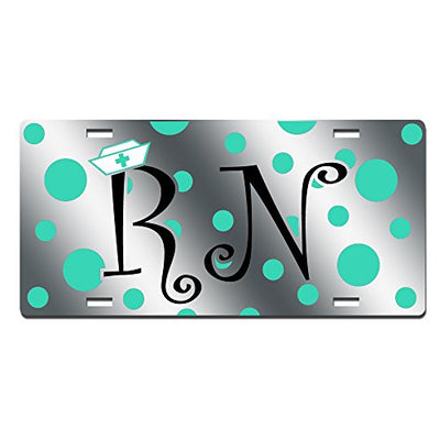 RN Polka Dot Nurse License Plate