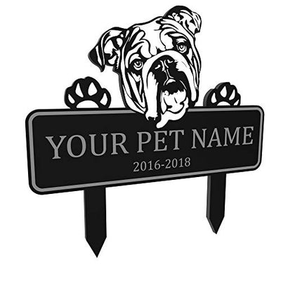 Dog Grave Marker Sign English Bulldog