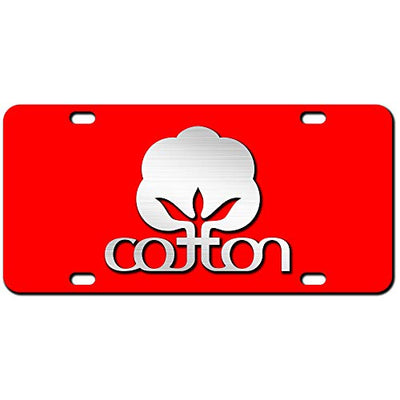3D Cotton License Plate Red