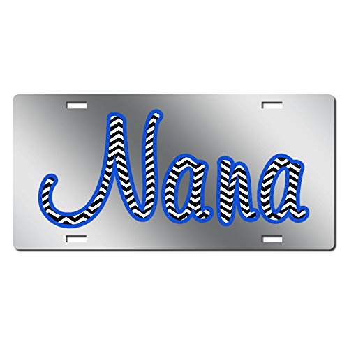 Nana License Plate Chevon Royal