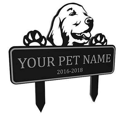 Dog Grave Marker Sign Golden Retriever