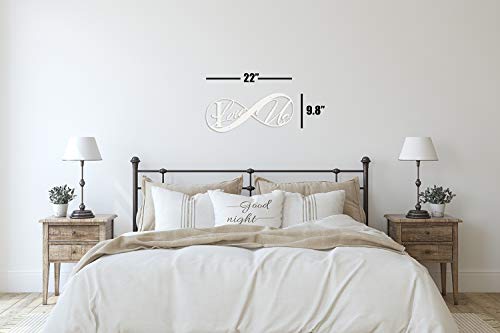 22" sign in white over bed.