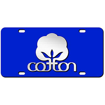 3D Cotton License Plate Blue
