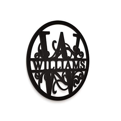 Black Circle Last Name Williams Sign Stock Ready Made 1 