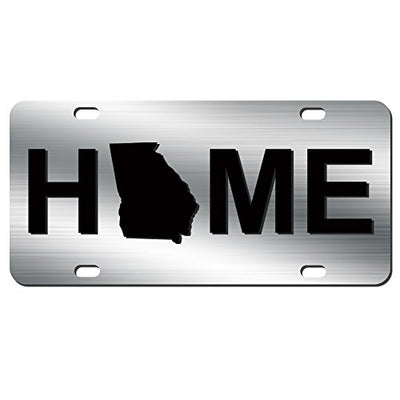 Georgia Home Stae Car Tag Black On Brush