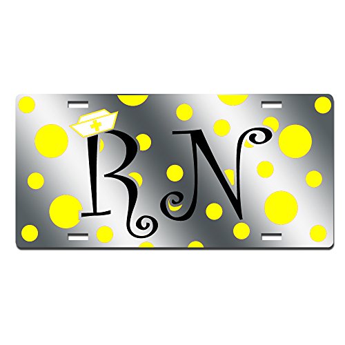 RN Polka Dot Nurse License Plate