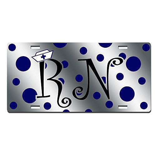 RN Polka Dot Nurse License Plate