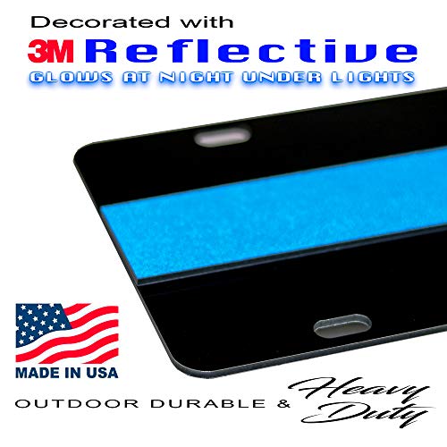 3D Reflective Thin Blue Line License Plate 