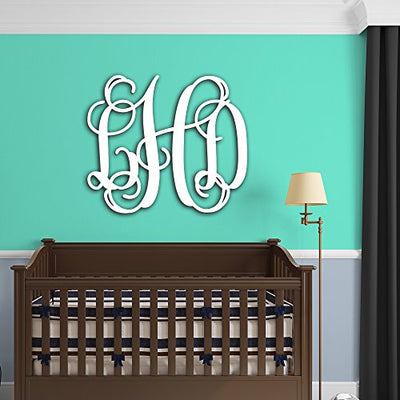 Vine Monogram Initials Sign 3