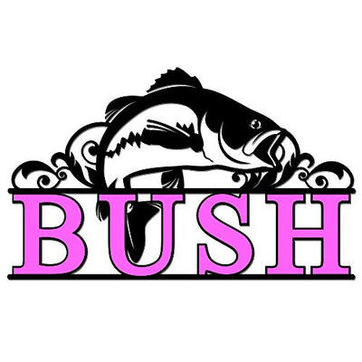 Bass Fish Sign Light Pink