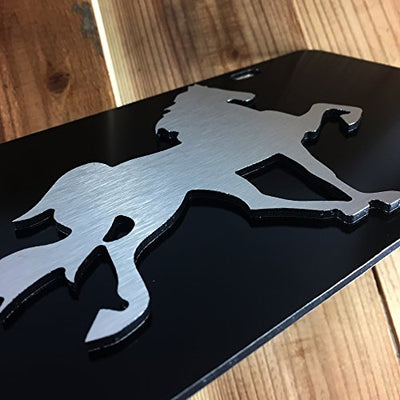 3D view of brushed emblem.