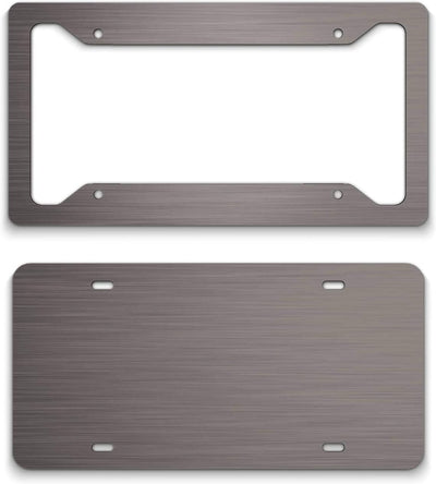 Blank License Plate and  Blank License Plate Frames ready for personalization.