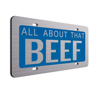  All About That Beef License Plate Blue